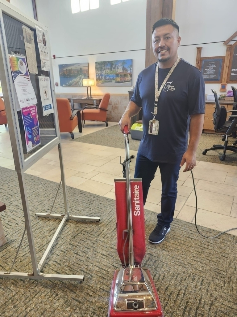 A friendly janitoral worker