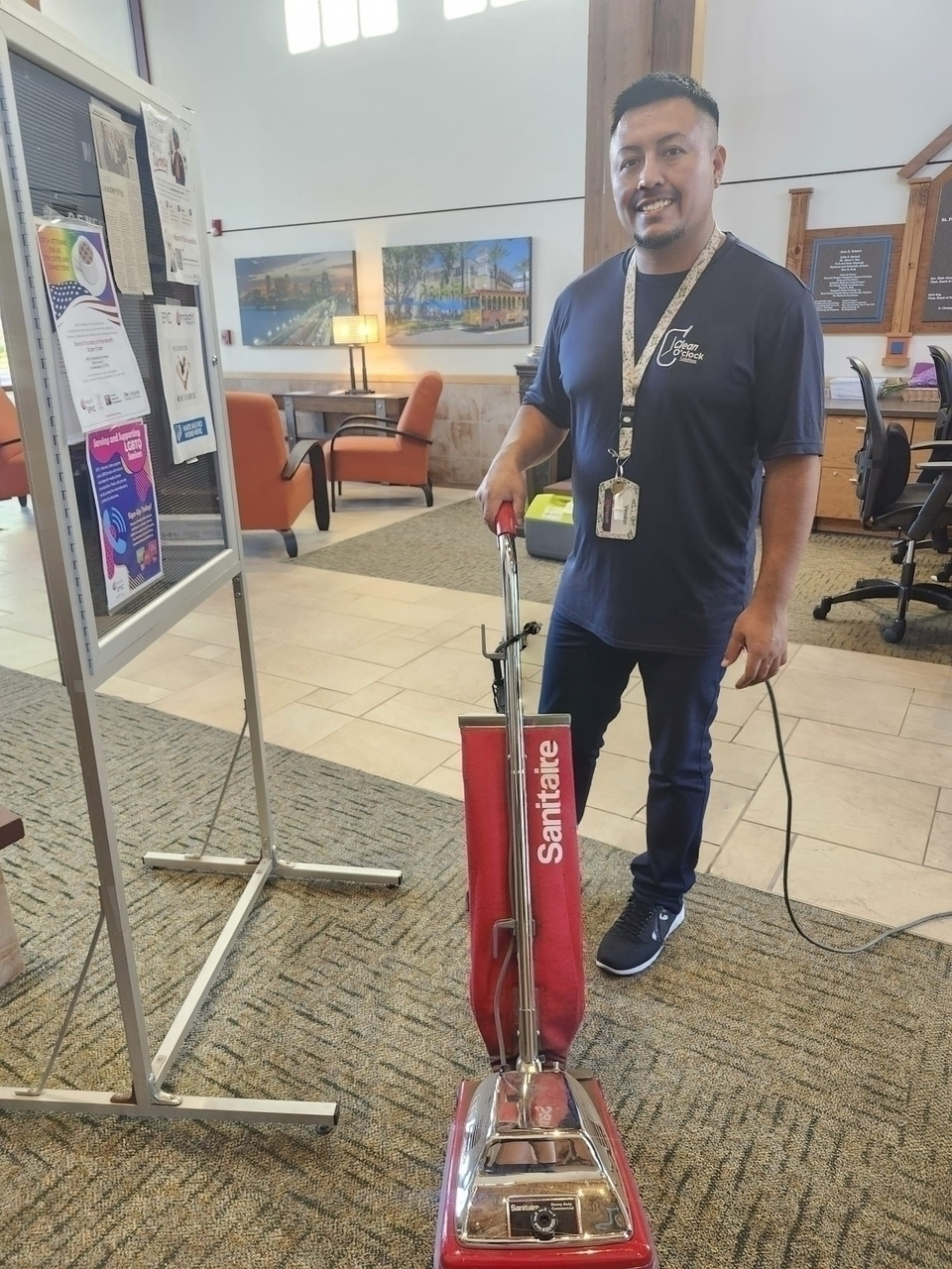 A friendly janitoral worker